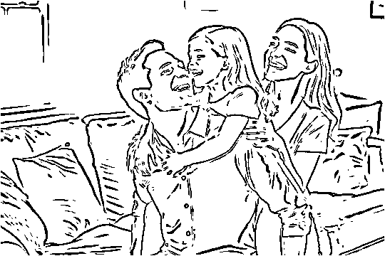 Black-and-white coloring sheet of the same family
